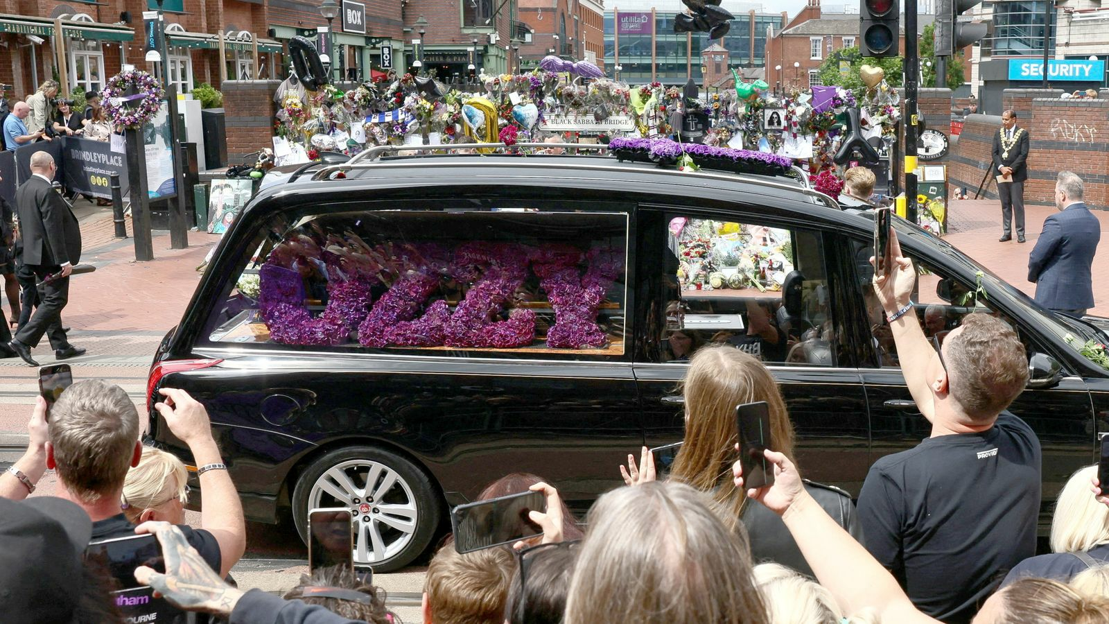 Ozzy Osbourne is given final tour of Birmingham - with thousands of fans flooding streets to pay their respects
